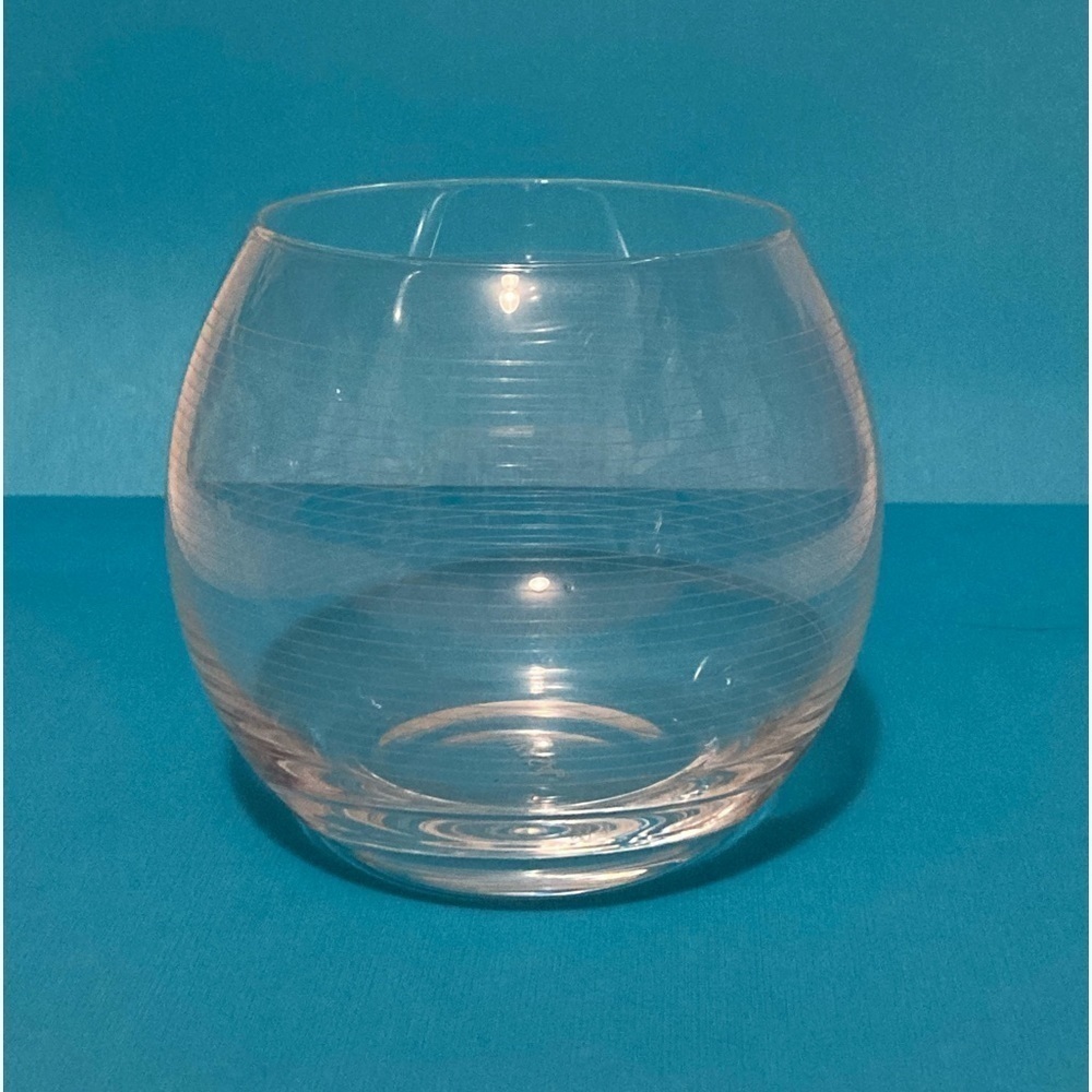 Miska Clear Glass, with Frosted Lines, Global Vase. Minimalist